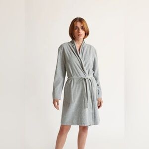 Skin Organic Cotton Micro Terry Robe Grey Size 2/Medium